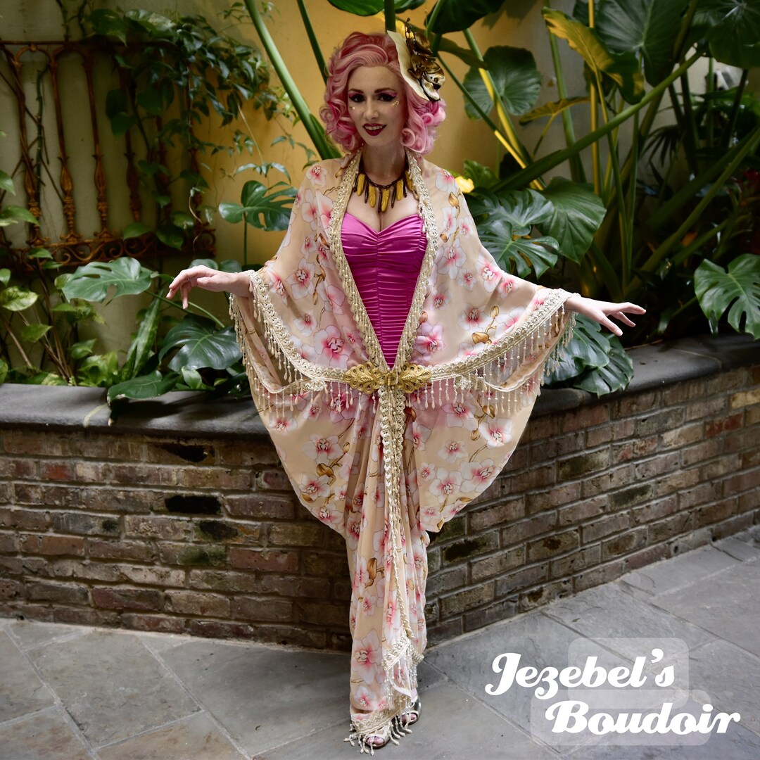 Sheer Robe Pearl Kimono, Orchid Tiki Caftan, Beaded Fringe Glam Dressing Gown, Graceful Tropical Kaftan Geisha Beach Wrap Oasis Cruise Asian | MakerPlace by Michaels Sheer Robe Pearl Kimono, Orchid Tiki Caftan, Beaded Fringe Glam Dressing Gown, Graceful Tropical Kaftan Geisha Beach Wrap Oasis Cruise Asian | MakerPlace by Michaels